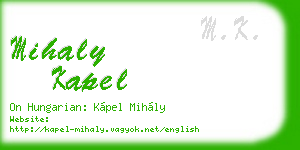 mihaly kapel business card