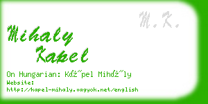 mihaly kapel business card